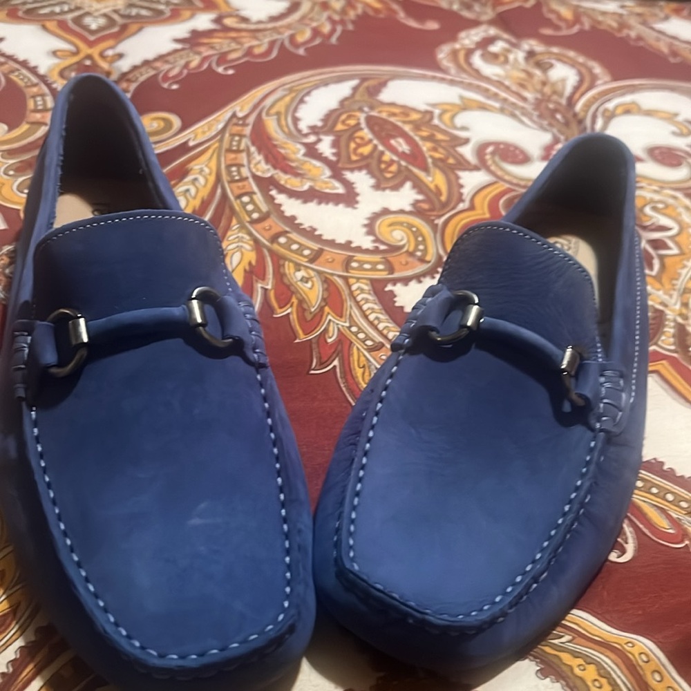 New men’s Nordstrom suede blue loafers - Picture 2 of 5